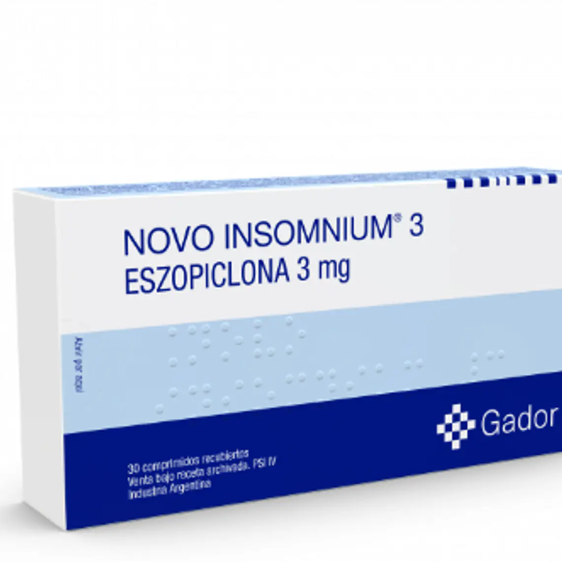 Novo Insomnium Eszopiclona 3 mg 30 Comprimidos recubiertos. 1