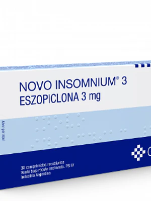 Novo Insomnium Eszopiclona 3 mg 30 Comprimidos recubiertos.