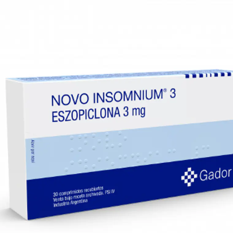 Novo Insomnium Eszopiclona 3 mg 30 Comprimidos recubiertos. 1