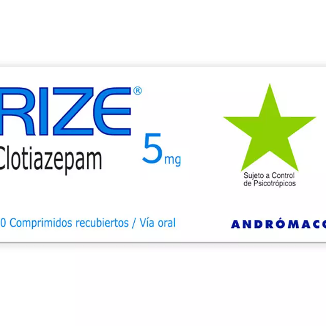 Rize (R) Clotiazepam 5 mg 30 Comprimidos Recubiertos (Disponible sólo para compra en Local) 1