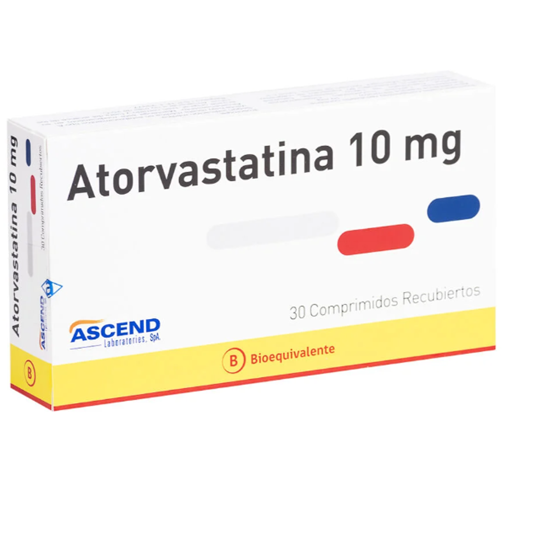 Atorvastatina (B) 10 mg 30 Comprimidos recubiertos. 1