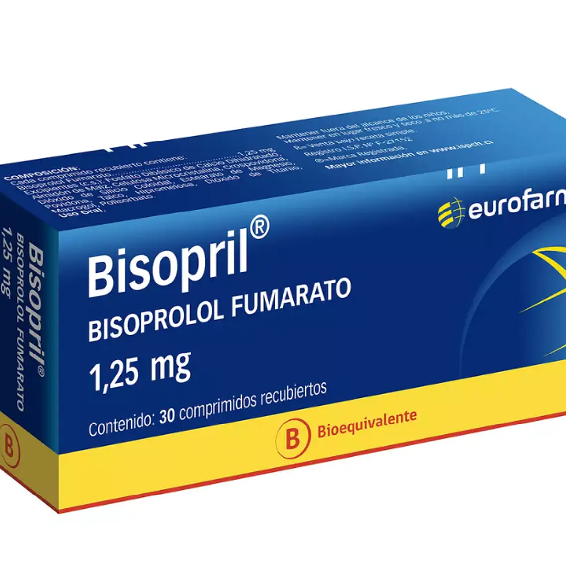 Bisopril (B) Bisoprolol 1,25 mg 30 Comprimidos recubiertos. 1
