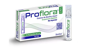 Proflora Esporas de Bacilus Suspensión bebible 10 Mini botellas 5  ml.