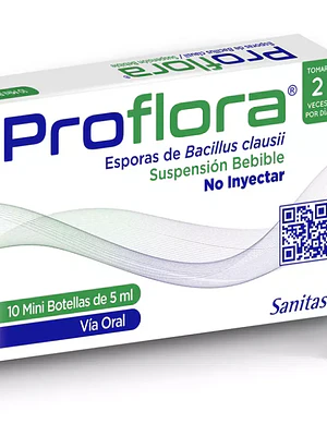 Proflora Esporas de Bacilus Suspensión bebible 10 Mini botellas 5  ml.