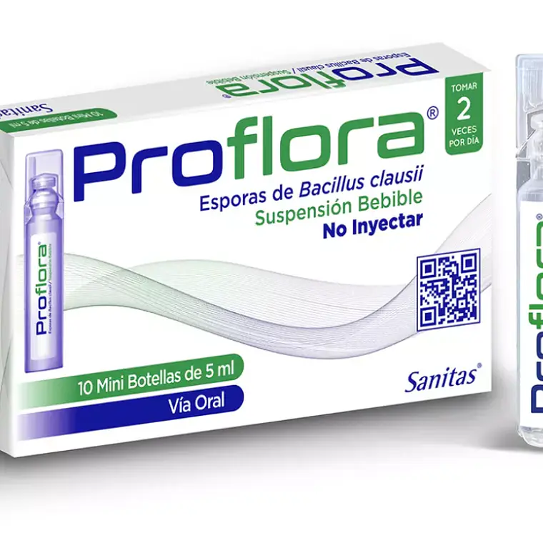 Proflora Esporas de Bacilus Suspensión bebible 10 Mini botellas 5  ml. 1