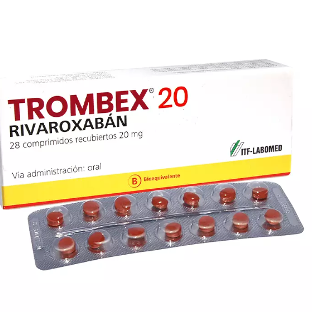Trombex (B) Rivaroxabán 20 mg 28 Comprimidos recubiertos. 1