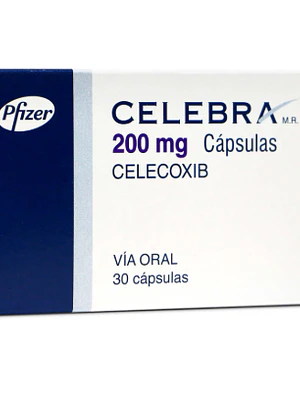 Celebra Celecoxib 200 mg 30 Cápsulas.