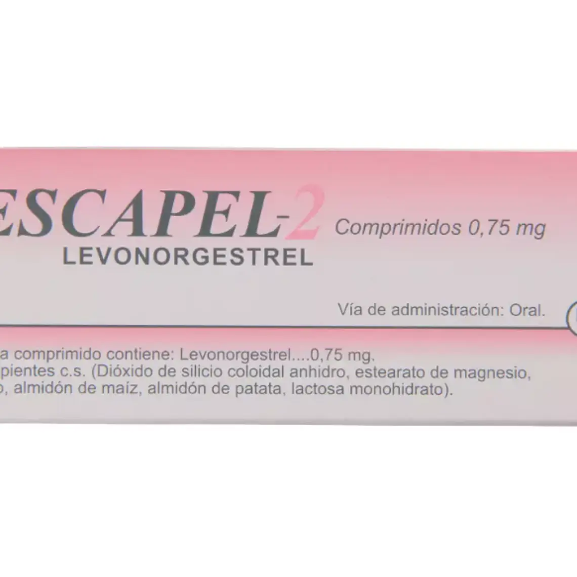 Escapel-2 Levonorgestrel 0,75 mg 2 Comprimidos. 1