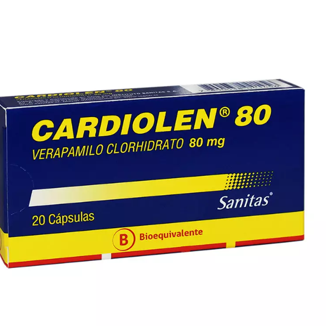 Cardiolen (B) Verapamilo  80 mg 20 Cápsulas 1