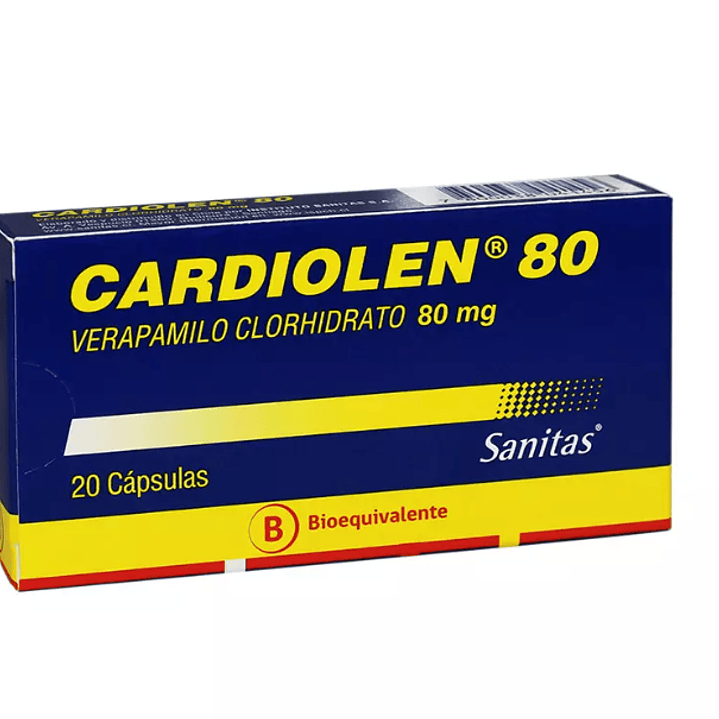 Cardiolen (B) Verapamilo  80 mg 20 Cápsulas 1