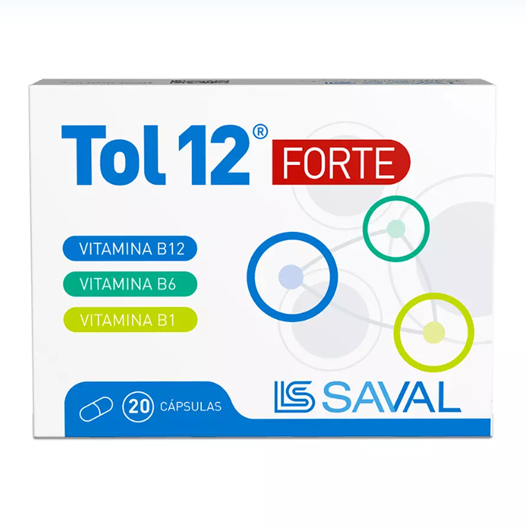 Tol 12 Forte Vitamina B1 / B6 / B12 20 Cápsulas 1