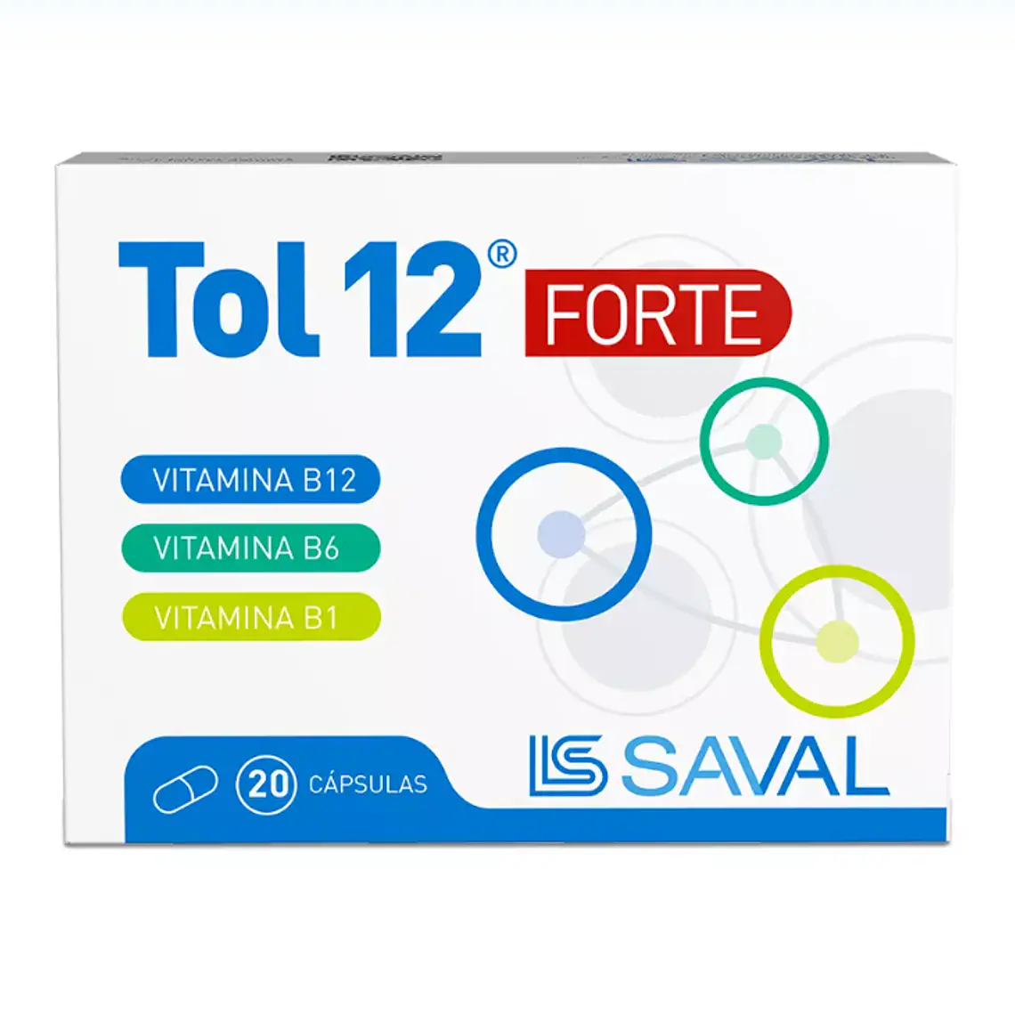 Tol 12 Forte Vitamina B1 / B6 / B12 20 Cápsulas. 1