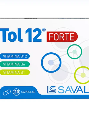 Tol 12 Forte Vitamina B1 / B6 / B12 20 Cápsulas.