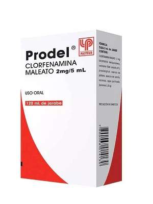 Prodel Clorfenamina 2  mg /5 ml Jarabe 120 ml.