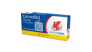 Carvedilol (B) 12,5 mg 30 Comprimidos.