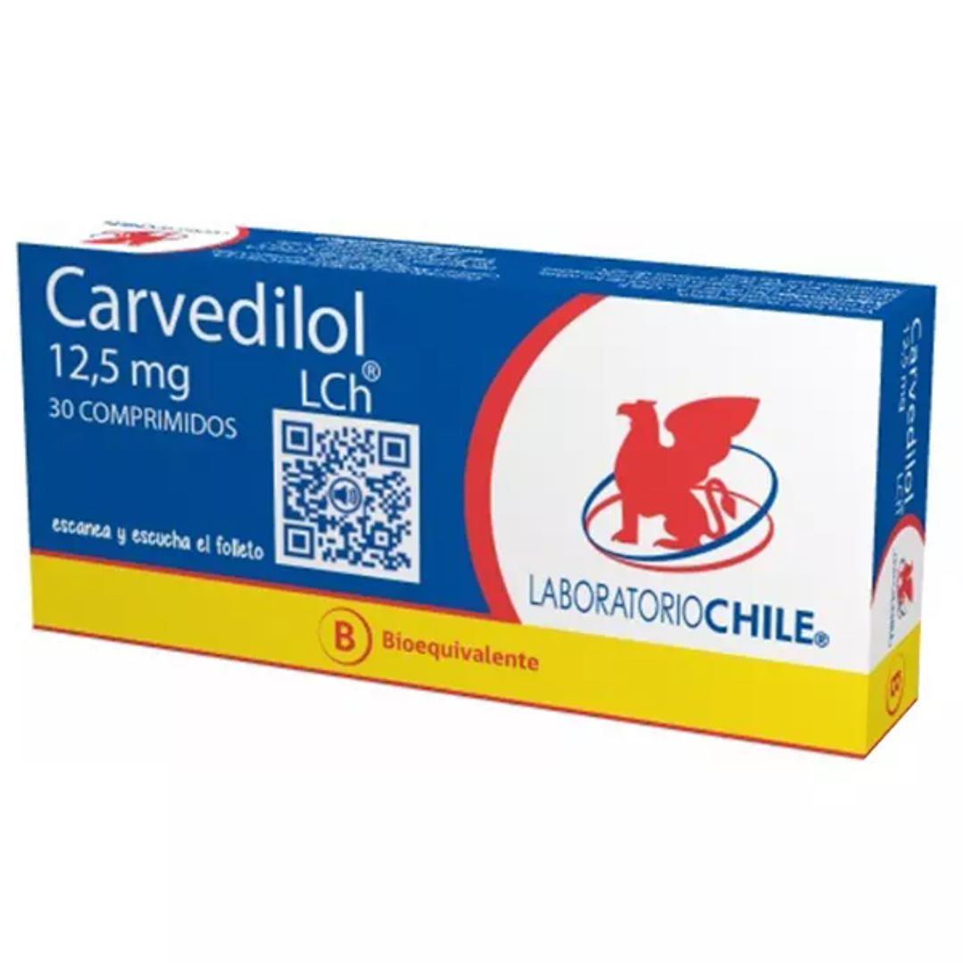 Carvedilol (B) 12,5 mg 30 Comprimidos. 1