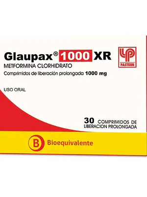 Glaupax XR (B) Metformina 1000 mg 30 Comprimidos.