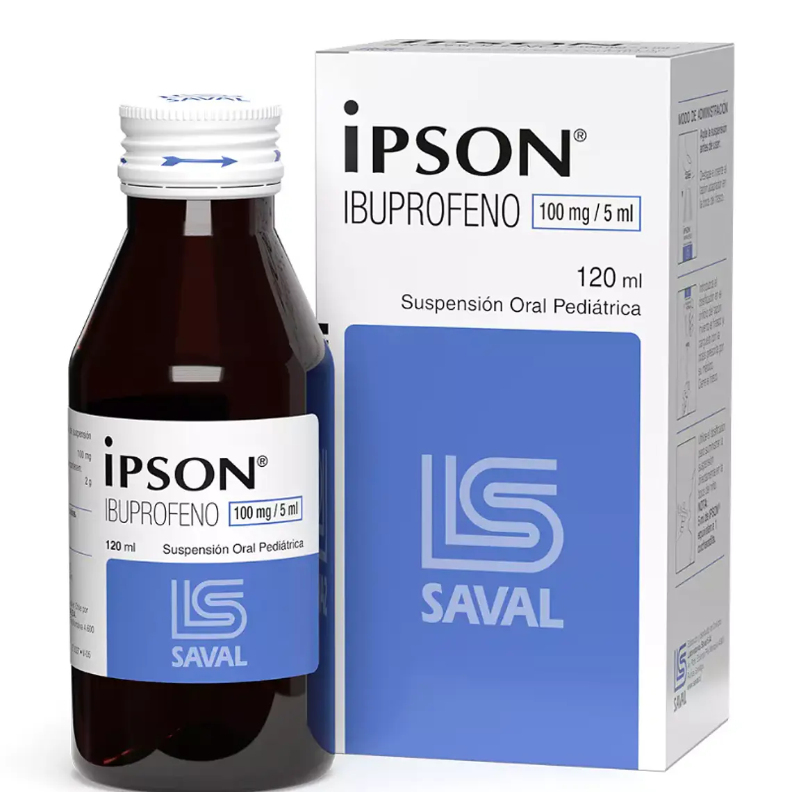 Ipson Ibuprofeno 100 mg / 5 ml Suspención oral pediátrica 120 ml. 1