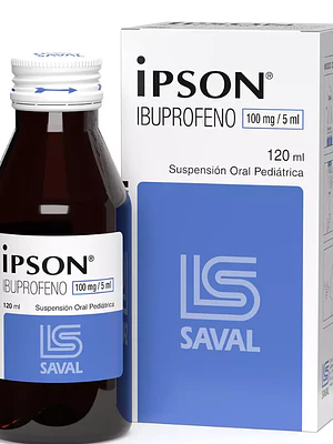 Ipson Ibuprofeno 100 mg / 5 ml Suspención oral pediátrica 120 ml.