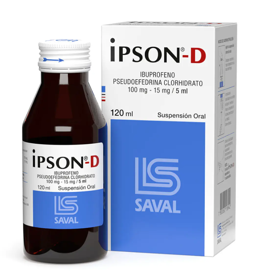 Ipson-D Ibuprofeno Pseudoefedrina Suspensión oral 120 ml. 1