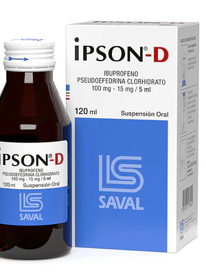Ipson-D Ibuprofeno Pseudoefedrina Suspensión oral 120 ml.
