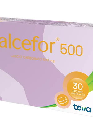 Calcefor Calcio 500 mg 30 Comprimidos masticables.