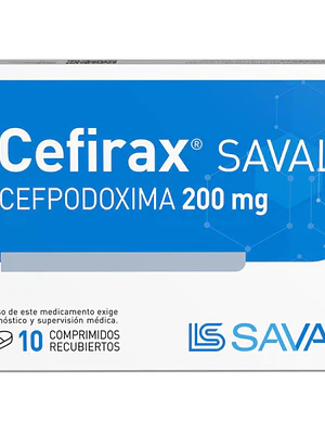 Cefirax Cefpodoxima 200 mg 10 Comprimidos recubiertos.