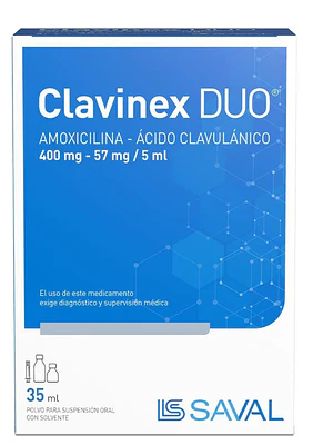 Clavinex Duo Amoxicilina Ácido Clavulánico Suspensión oral 35 ml.