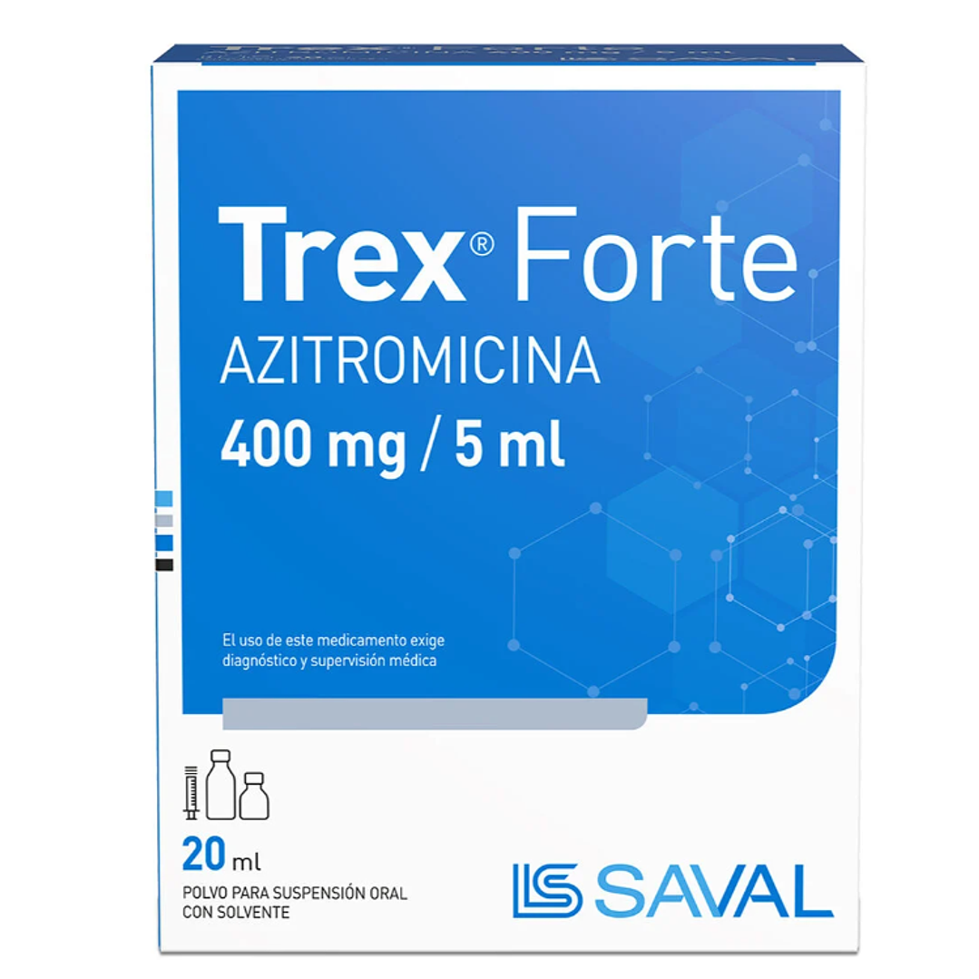 Trex Forte Azitromicina 400 mg/ 5 ml Suspensión oral 20 ml. 1