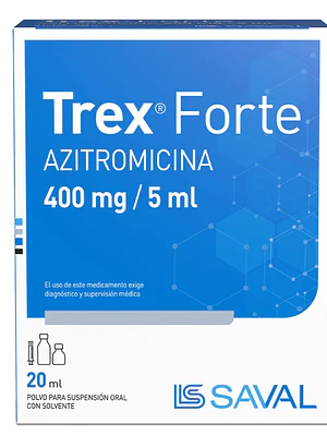 Trex Forte Azitromicina 400 mg / 5  ml Suspensión oral 20 ml.