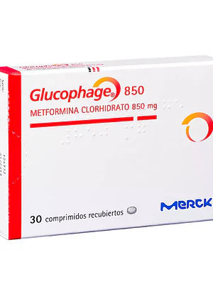 Glucophage Metformina 850 mg 30 Comprimidos recubiertos.