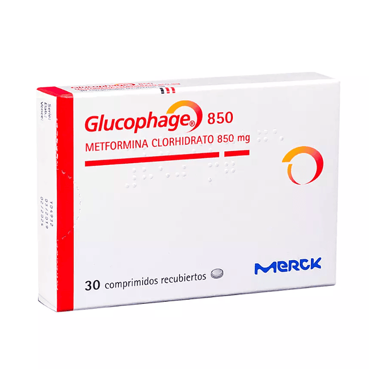 Glucophage Metformina 850 mg 30 Comprimidos recubiertos. 1