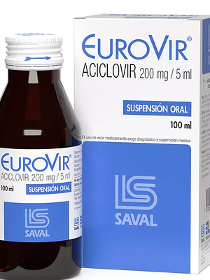 Eurovir Aciclovir 200 mg /5  ml Suspensión oral 100 ml.