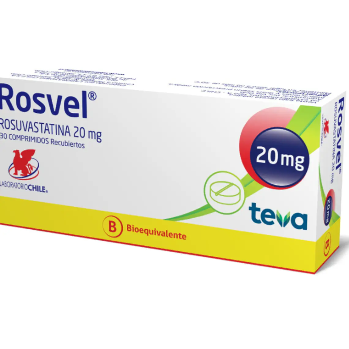 Rosvel (B) Rosuvastatina 20 mg 30 Comprimidos recubiertos. 1