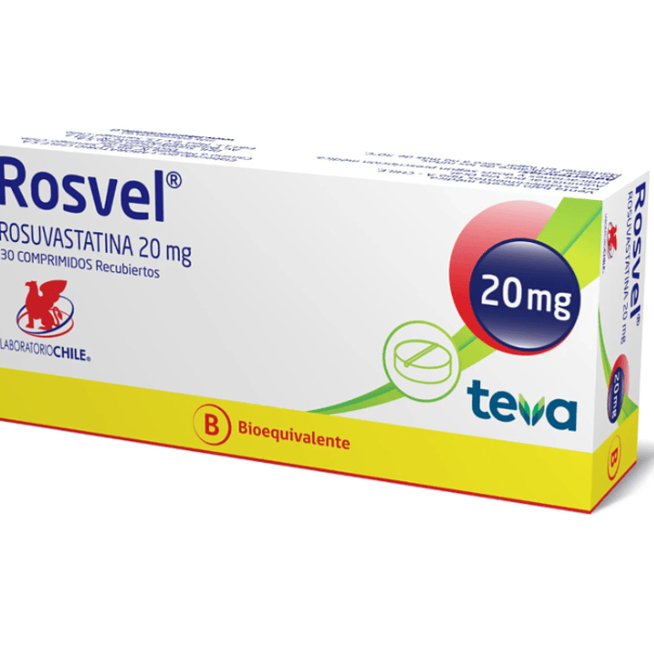 Rosvel (B) Rosuvastatina 20 mg 30 Comprimidos Recubiertos. 1