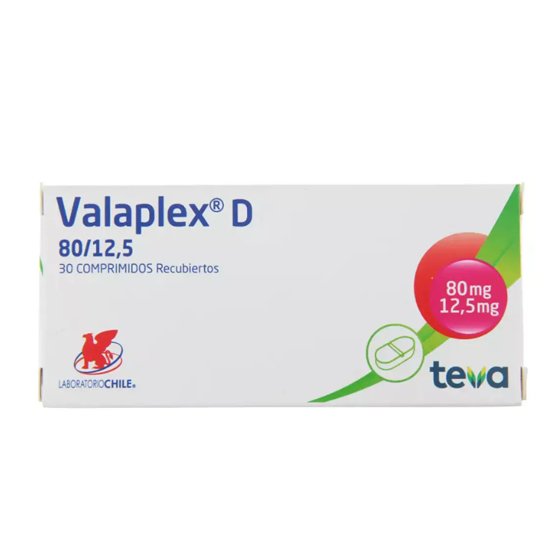 Valaplex D 80/12,5 mg 30 Comprimidos recubiertos. 1