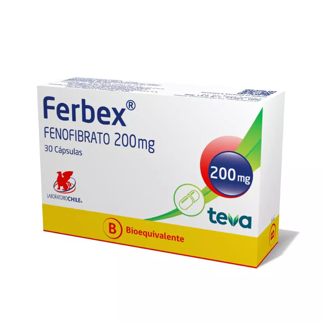 Ferbex (B) Fenofibrato 200 mg 30 Cápsulas. 1