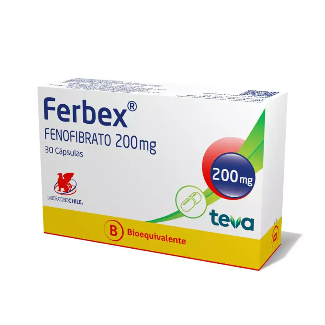 Ferbex (B) Fenofibrato 200 mg 30 Cápsulas. 1