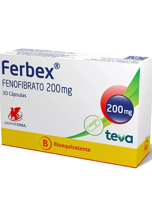 Ferbex (B) Fenofibrato 200 mg 30 Cápsulas.