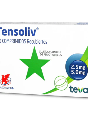 Tensoliv 2,5/5 mg 30 Comprimidos. Medicamento controlado, venta presencial.