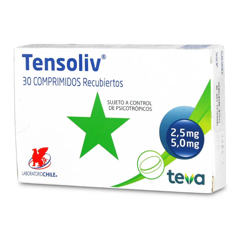 Tensoliv 2,5/5 mg 30 Comprimidos. Medicamento controlado, venta presencial. 1