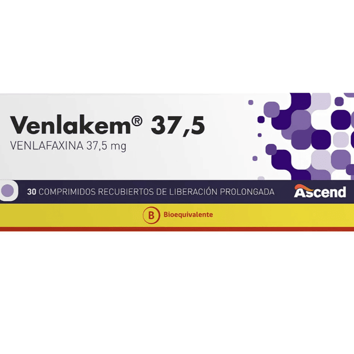 Venlakem (B) Venlafaxina 37,5 mg 30 Comprimidos recubiertos. 1