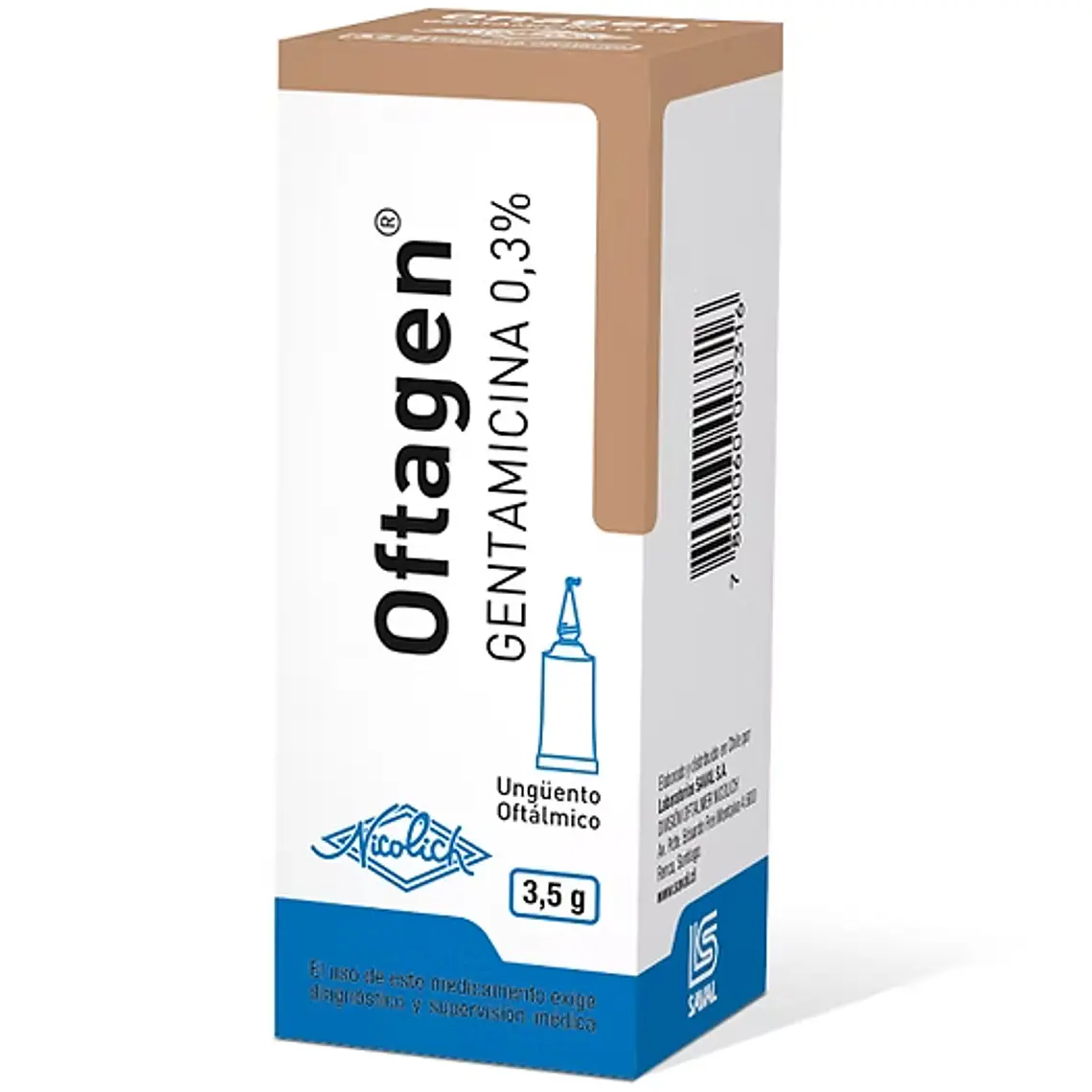 Oftagen Gentamicina 0,3 % Ungüento oftálmico 3,5 g. 1