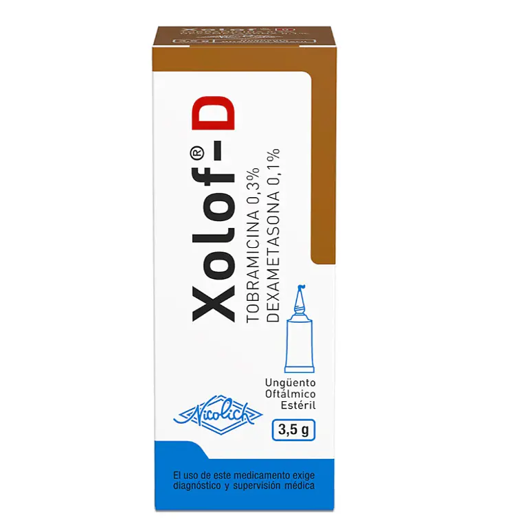 Xolof-D Tobramicina Dexametasona Ungüento oftálmico 3,5 g. 1