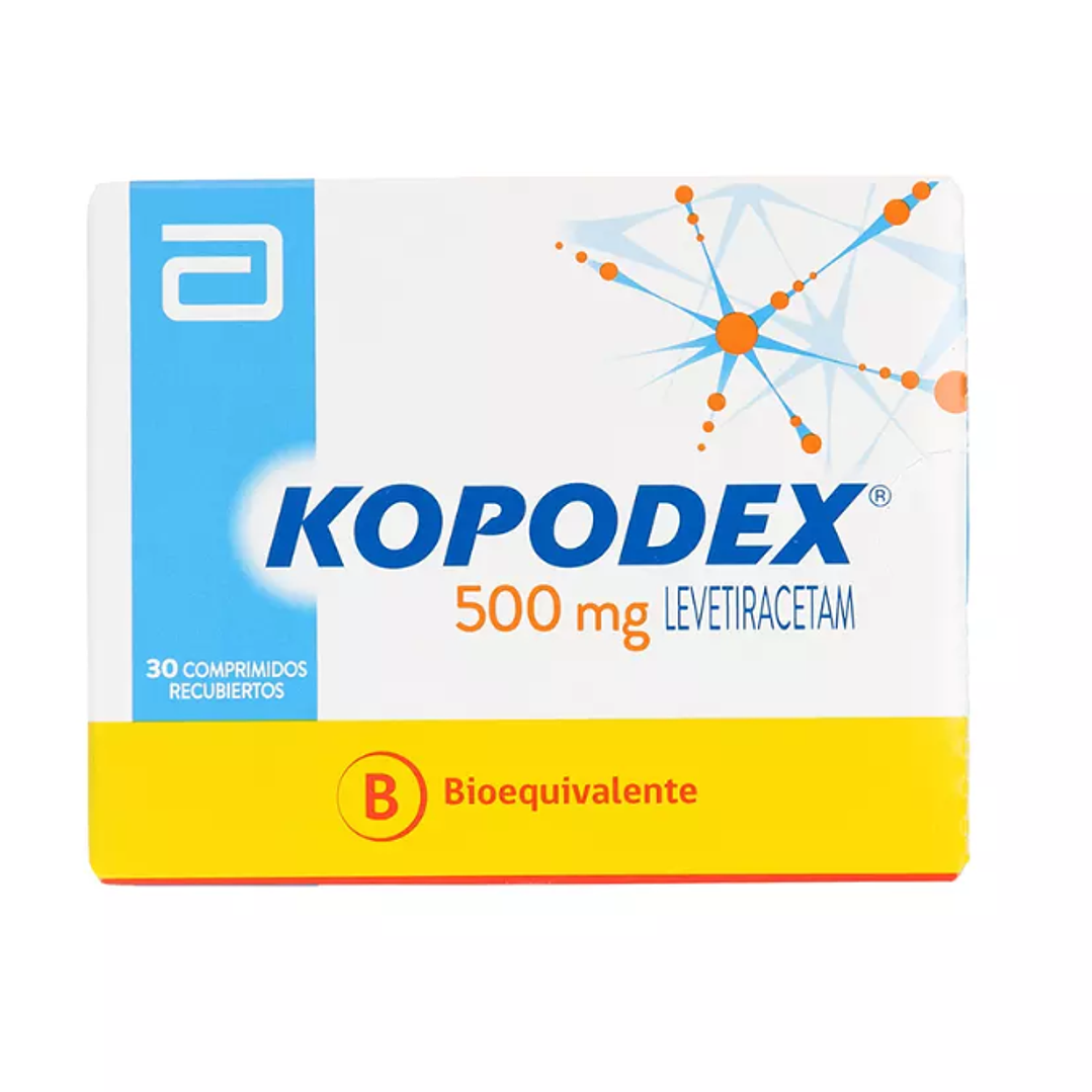 Kopodex (B) Levetiracetam 500 mg 30 Comprimidos recubiertos. 1