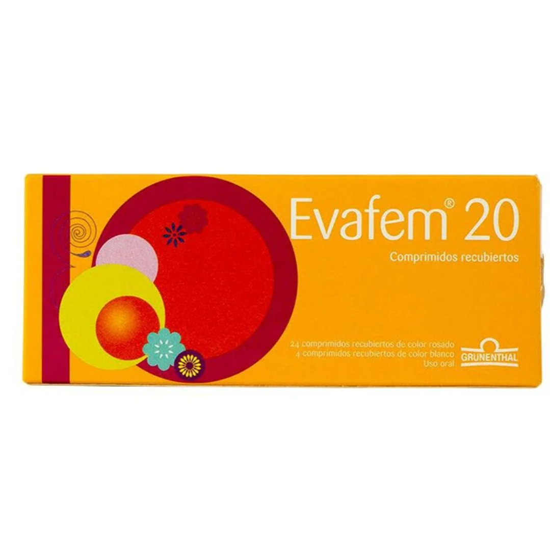 Evafem 20 Clormadinona / Etinilestradiol 28 Comprimidos recubiertos. 1