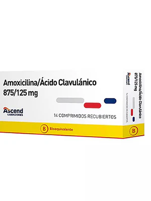Amoxicilina Ácido Clavulánico (B) 875/125 mg  20 Comprimidos.