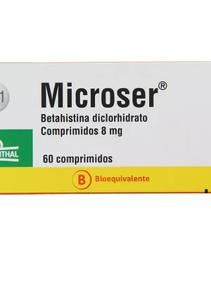 Microser (B) Betahistina 8 mg 60 Comprimidos.