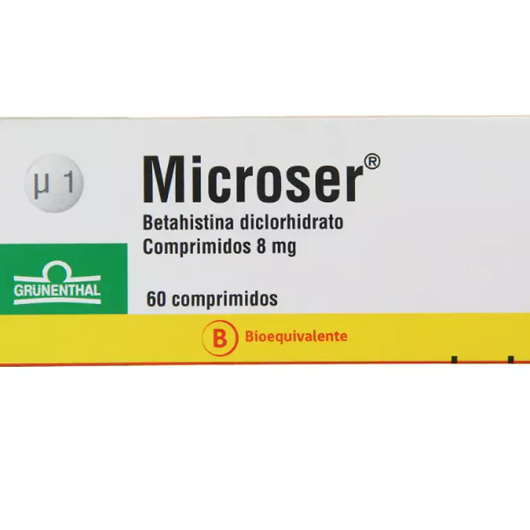 Microser (B) Betahistina 8 mg 60 Comprimidos. 1