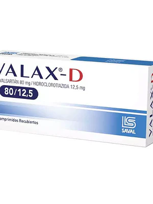 Valax-D Valsartán 80/12,5 mg 30 Comprimidos rtecubiertos.